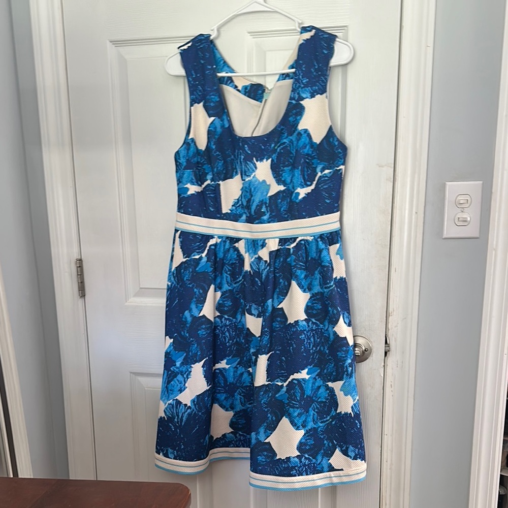 Blue and White Floral Women's Dress